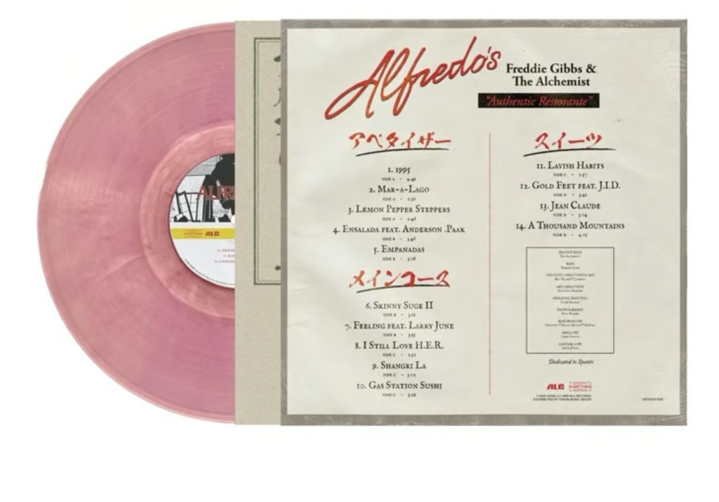 Freddie Gibbs & The Alchemist Alfredo 2 Comic Cover Vodka Sauce Pink LP vinyl
